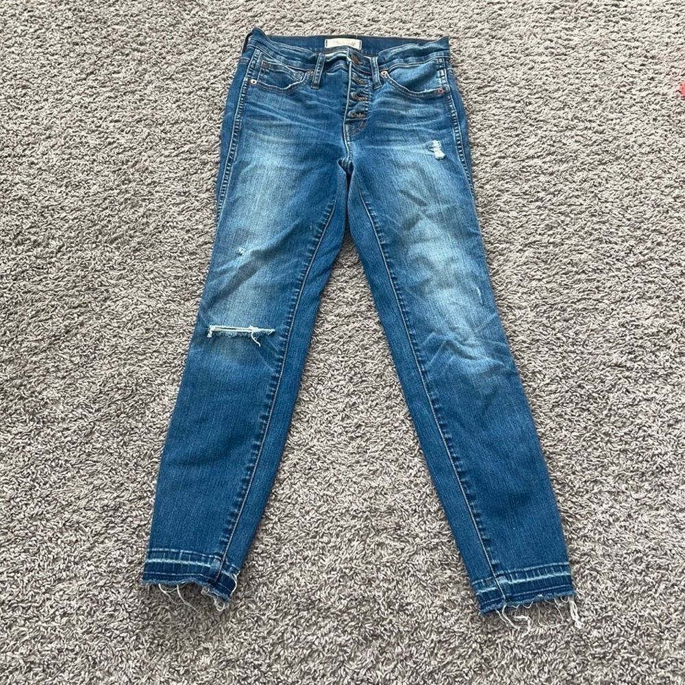Madewell 10" High-Rise Skinny denim Jeans in Hayes Wash size 25